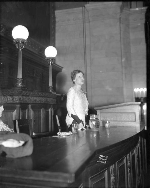 Nellie Tayloe Ross, vice chairman of the Democratic National Committee and former Wyoming Governor, speaking in the Assembly Chambers, on behalf of the Roosevelt-Garner ticket.
