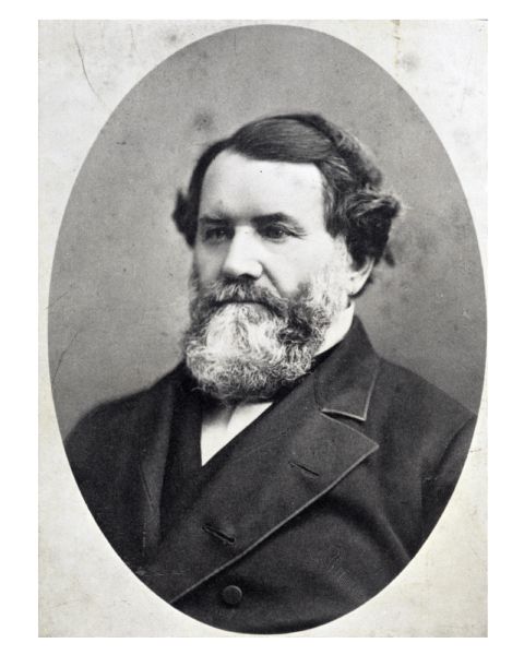 Portrait of Cyrus Hall McCormick (1809-1884). McCormick was a Chicago industrialist and inventor in 1831 of the first commercially successful reaper, a horse-drawn machine to harvest wheat. He formed the McCormick Harvesting Machine Company in 1848 to manufacture and sell his invention, and through innovative marketing techniques the Chicago firm grew into the largest farm equipment manufacturer in the United States. The company eventually became part of the International Harvester Company.
