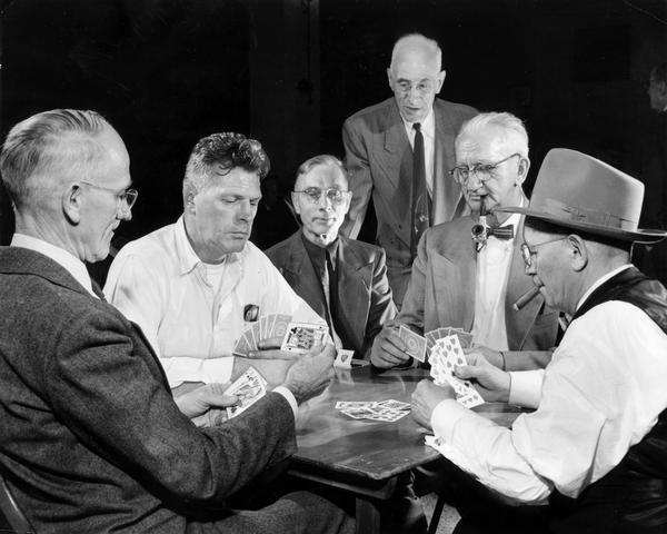 Men playing cards.