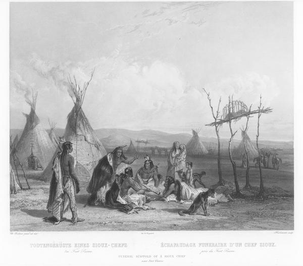 Funeral of a Sioux Chief near Fort Pierre.