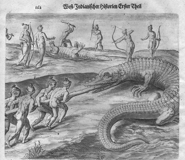 Engraving made after a painting by Jacques Le Moyne de Morgues (died 1588) while on the Laudonnière Expedition in Florida, ca. 1564.