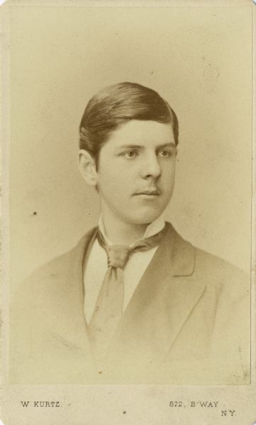 Carte-de-visite portrait of Cyrus Hall McCormick, Jr. (1859-1936) at about age sixteen, wearing a necktie and suit jacket.