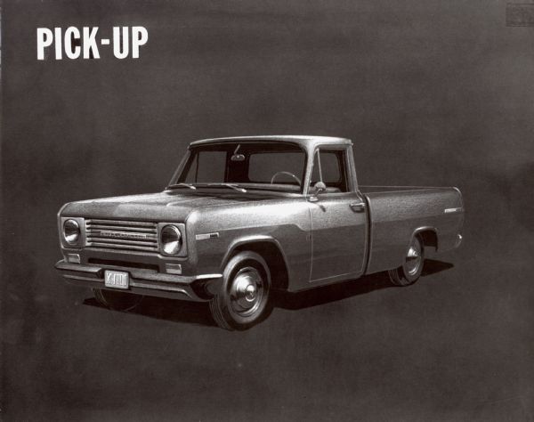 International 1000 Pick-Up Drawing of an International 1000 pickup truck looking towards the front left side.