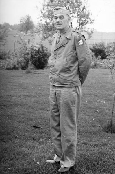Jesse C. Brabazon, a pioneer aviator from Delavan, Wisconsin, in his uniform as a member of the Milwaukee Wing of the Civil Air Patrol during World War II.