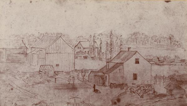 Martin H. Meyer's birthplace. Reproduced from a lead pencil sketch made in 1870.