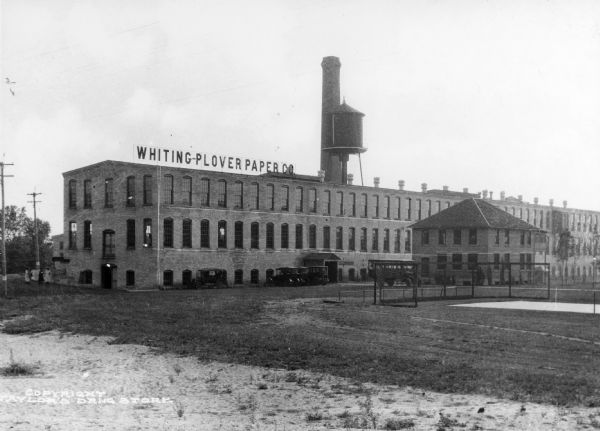 Exterior view of the Whiting-Plover Paper Company mill.