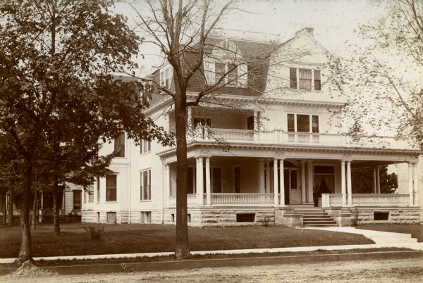 Exterior view of the home of A.J. Horlick, located at 11th and Main Streets.