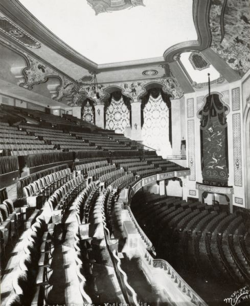 Interior view of the Capitol Theatre balcony in the auditorium.
