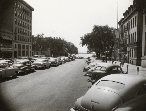 View down Monona Avenue, which is now Martin Luther King, Jr. Boulevard, toward Lake Monona.