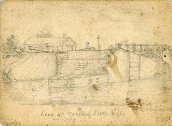 An original illustration of the lock at Rexford Flats.
