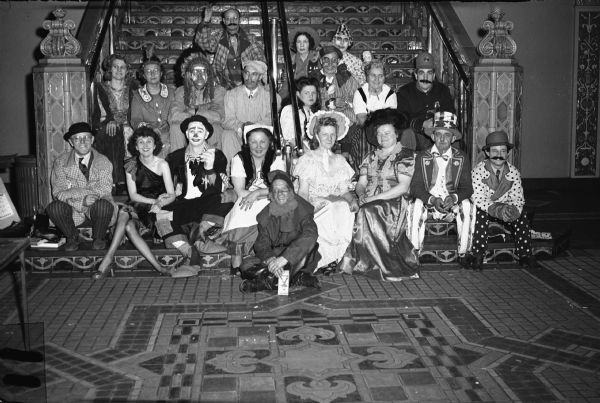 Members of Local 1114, United Steelworkers of America (Harnischfeger Corporation) at a holiday costume party.