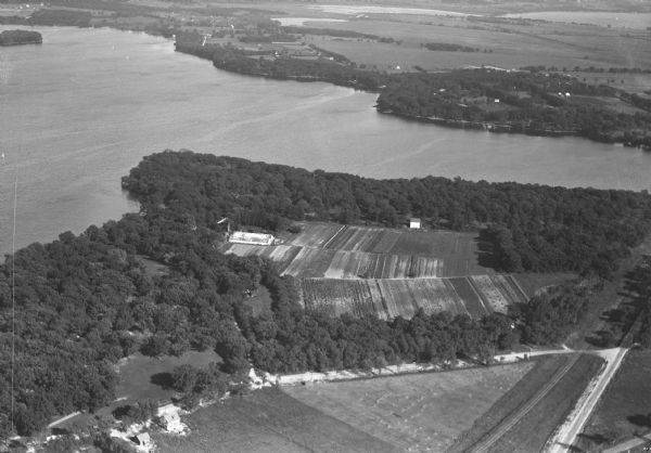 Aerial view of Turville Point and Turville farm, Lake Monona.