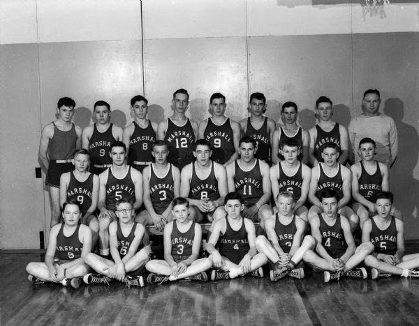 Marshall High School Basketball Team Group portrait of the Marshall High School boys basketball team.