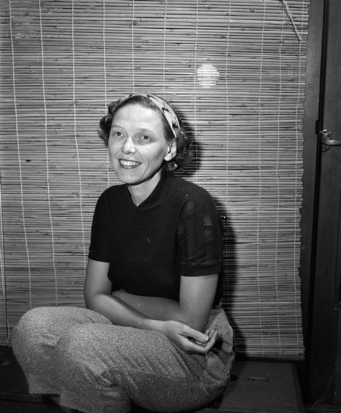 June McLean Portrait of June McLean, creator of a table setting with a Hawaiian theme. She lived in Hawaii for many years.