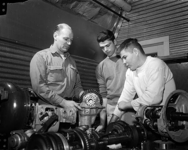 Madison Vocational and Adult Education School Madison Vocational and Adult Education School provides a new industrial arts program to students at Edgewood High School because there are is no program for that at the school. John Wilson, 5006 Alfred Street, the instructor, teaches Rodney Nilles, 1212 Chandler Street and Robert Oxnem, 10 Vista Road, who are students at Edgewood High School.