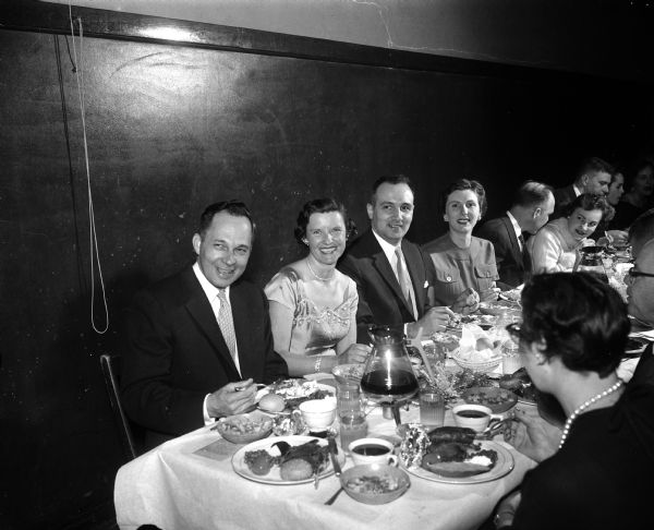 Nakoma Twelfth Night Party Sitting at the table for the Nakoma Twelfth Night party at the Nakoma School are the co-chairmen Dr. Richard and Pauline Wixson and Dr. Gordon and Marjorie Davenport.