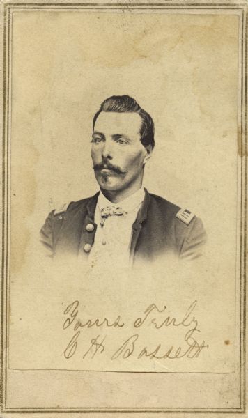 Captain C.H. Bassett Head and shoulders carte-de-visite portrait of Captain Charles H. Bassett of Company E of the 16th Wisconsin Infantry.