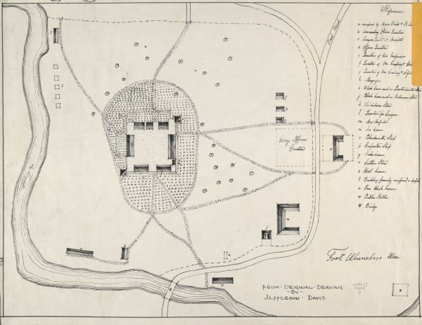 Fort Winnebago from an original drawing by Jefferson Davis. 