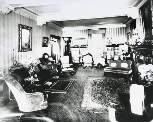 Living room in the Frank Brown home, 28 Langdon Street.