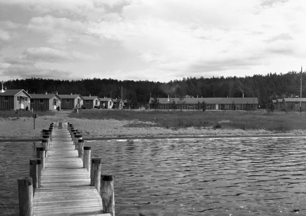 Barracks buildings at the Crystal Lake Civilian Conservation Corps (CCC) camp.
