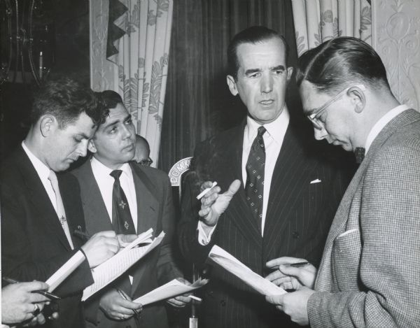 Edward R. Murrow of CBS. On March 9, 1954, Murrow broadcast an episode of his "See It Now" series about Senator Joseph R. McCarthy and McCarthyism, and on April 6 devoted the entire program to the senator's response.  As a result, Murrow found himself making the news, not just broadcasting it.  Although the public was widely acquainted with McCarthy and McCarthyism, that was largely through newspapers and the radio.  The Murrow television program (and the subsequent Army-McCarthy hearings, portions of which were also televised), allowed the public to see McCarthy in action.  Murrow is now credited with a share of the credit for causing McCarthy's downfall.
