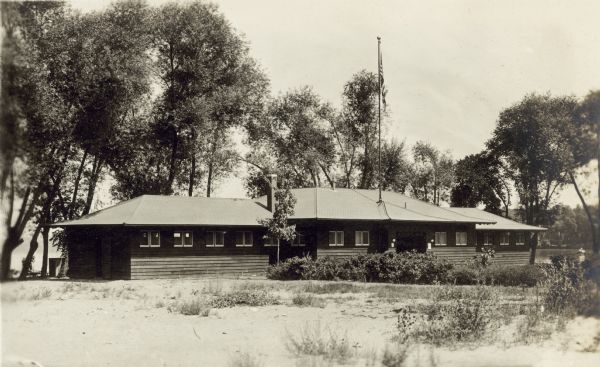 The bath house at Tenney Park (demolished), on the south shore of Lake Mendota.  Designed by George B. Ferry and built in 1913.