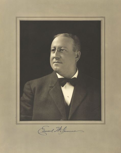 Quarter-length studio portrait of Edward W. Spencer, Milwaukee lawyer and author.
