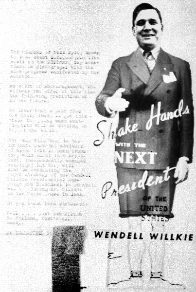 Copy of campaign brochure for Willkie for President.