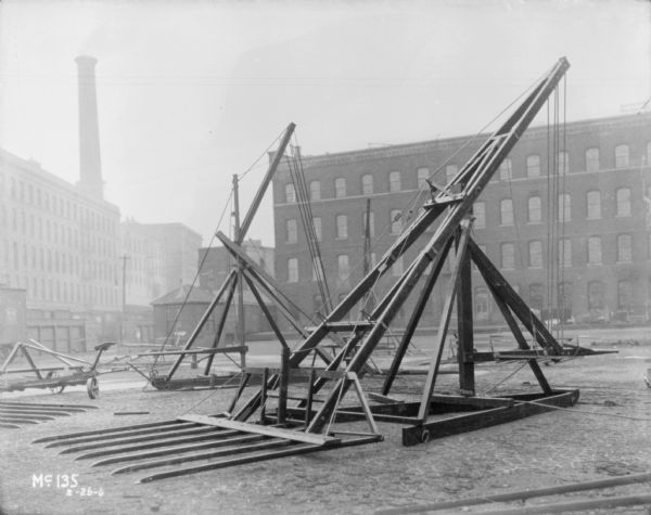 Hay Stackers Hay Stackers set up in the yard at McCormick Works.