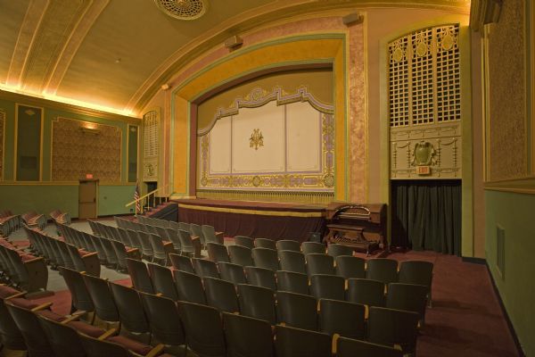 View of Temple Theatre Stage from front of house.