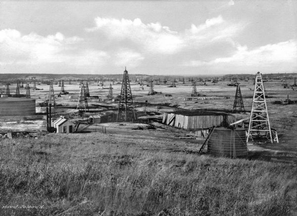 In 1907, Tulsa claimed the title of "Oil Capital of the World."  A vast oil field displays how Oklahoma became the  the largest oil-producer in the country.