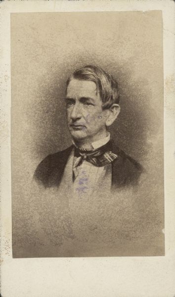 Vignetted carte-de-visite portrait of William H. Seward, Secretary of State under the Lincoln Administration.