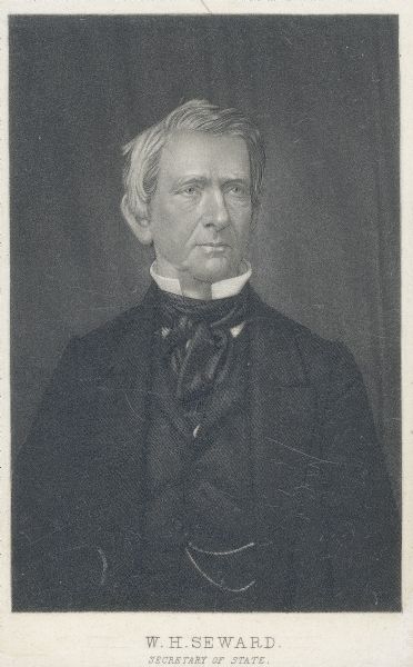 Engraved carte-de-visite portrait of William H. Seward, Secretary of State under the Lincoln Administration.