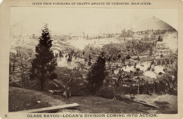 A scene from a panoramic painting of Grant's assault on Vicksburg.