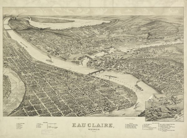 Bird's-Eye View of Eau Claire Bird's-eye view of Eau Claire.