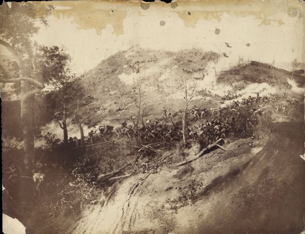 The Battle of Chattanooga from the Milwaukee-based American Panoramic Company's cyclorama "The Storming of Missionary Ridge."
