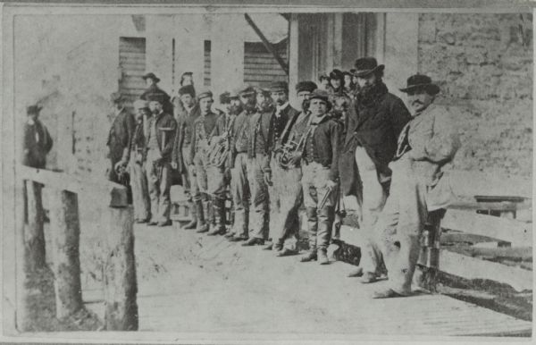 General Blunt's Headquarter Band, members of the 3rd Wisconsin Cavalry who were massacred and burnt by the guerilla Quantrell at Baxter Springs, Kansas.