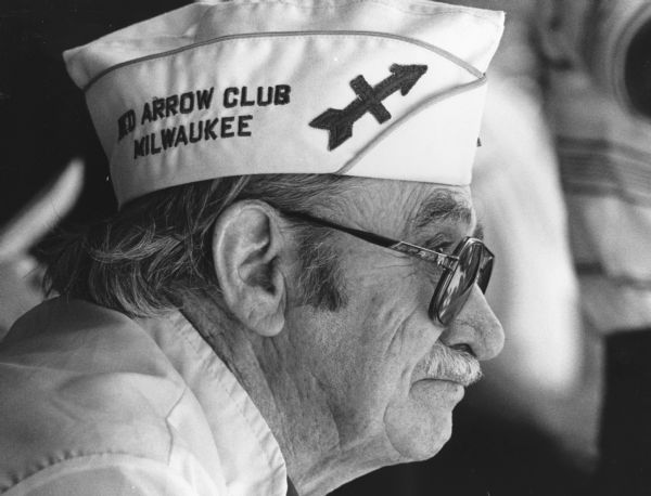 Dedication of World War II Marker "Otto Manthey, Mayville, former member of the famed 32nd Red Arrow Division, was an interested observer when the marker was dedicated."