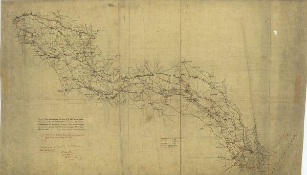 Map of northwestern Georgia shows Union and Confederate troop positions between Chattanooga, Tenn., and Jonesboro, Ga., May-Sept., 1864. Wisconsin units involved in military actions in this theater included the 1st Wisconsin Cavalry, 5th Wisconsin Light Artillery, 10th Wisconsin Light Artillery, 1st Wisconsin Infantry, 3rd Wisconsin Infantry, 10th Wisconsin Infantry, 12th Wisconsin Infantry, 15th Wisconsin Infantry, 16th Wisconsin Infantry, 17th Wisconsin Infantry, 21st Wisconsin Infantry, 22nd Wisconsin Infantry, 24th Wisconsin Infantry, 25th Wisconsin Infantry, 26th Wisconsin Infantry, 31st Wisconsin Infantry, and 32nd Wisconsin Infantry.