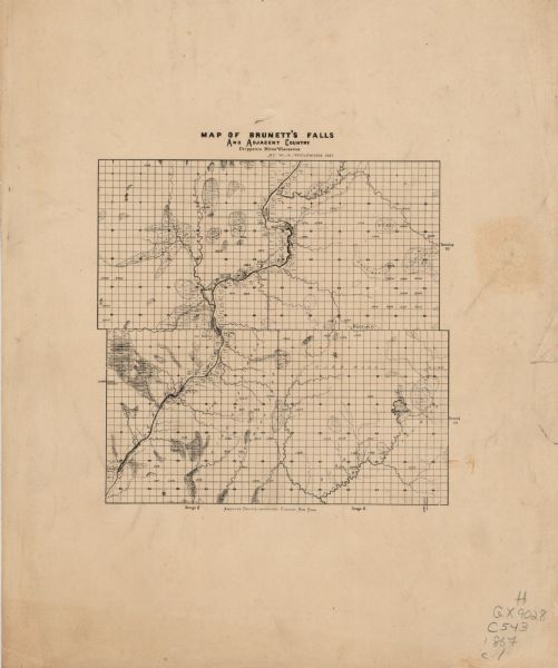 This 1867 map shows the Chippewa River in northern Chippewa County, Wisconsin, from just north of Cornell to Jim Falls. Covering portions of the towns of Anson, Arthur, Cleveland, Eagle Point, and Estella, the map shows the township and range grid, sections, tributary streams, and the locations of mills, farming lands, and tracts of timber.
