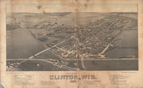 Bird's-Eye View of Clinton Like many early settlements of southeastern Wisconsin, Clinton was founded in 1836 by Yankees--imigrants from New England and New York.