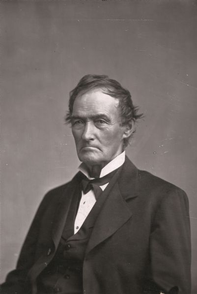 Studio Portrait of Joel Allen Barber Waist-up studio portrait of Congressman Joel Allen Barber, 1809-1881. Barber served as a U.S. House Representative from the Wisconsin 3rd Congressional District from March 1871 to March 1875. He was a member of the Republican party.