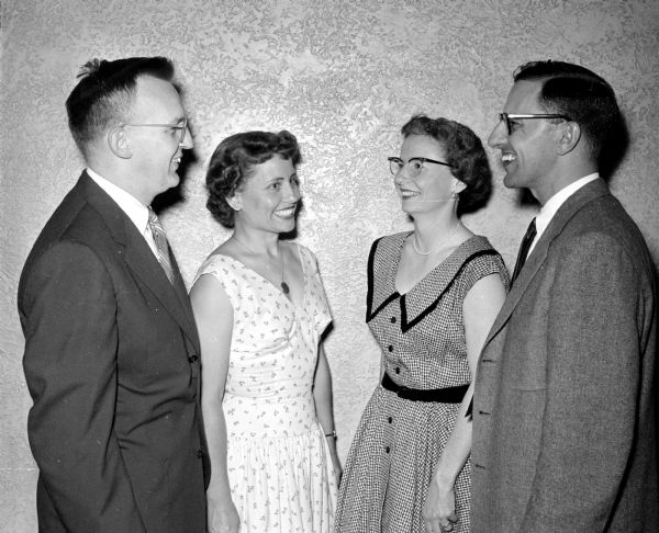 Cosmos Dancing Club Spring Dinner Dance Marzo and Eliza Bliss and Jack and Elizabeth Merner visit at the spring dinner dance of the Cosmos Dancing Club at the Nakoma Country Club.