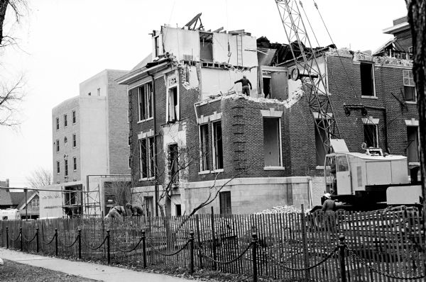 Madison General Hospital Demolition Project Demolition of part of the Madison General hospital building to make way for the new psychiatric-rehabilitation wing.
