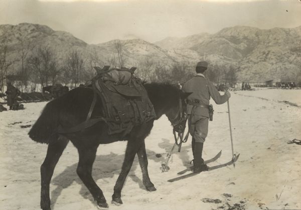 Austrian Ski Patrol Ski patrol in Montenegro's snowy mountains.