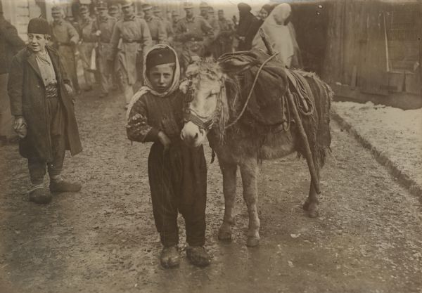 Sarajevo Bosnian child with horse in Sarajevo, Bosnia.