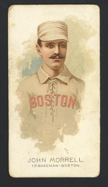 Cigarette Advertising Trade Cards produced Allen and Ginter. Depicted is John Morrell, a first baseman for Boston.