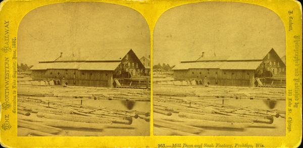 Mill dam Mill dam and sash factory.