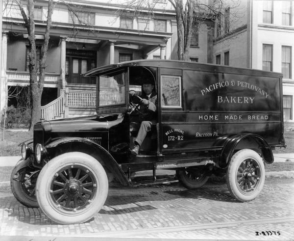 International Harvester Model S truck with delivery body, Pacifico and Petlovany Bakery.