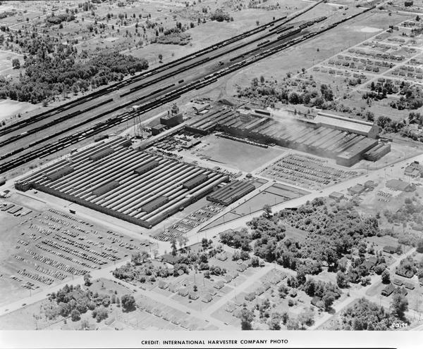 Aerial view of Indianapolis Works, an International Harvester engine factory.